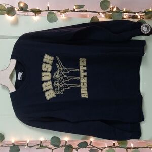 Women's Gildan M heavy cotton long sleeve black tan Brush Arcettes Dance 🪩🩰